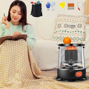 Home/Outdoor Portable Kerosene Stove with Handle and Storage Bag Can Lift Winter Heating Stove with Adjustable Fire Power, 4.5L (Color : Black)