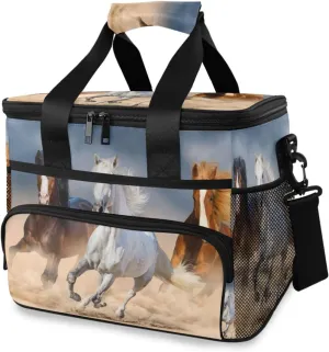 Horse Desert Horse 2 Cooler Bag Insulated Cooler Soft Sided Cooler 24 Can Portable Picnic Bag Large Leakproof Lunch Bag Box for Beach Grocery Camping Travel Car Men Women