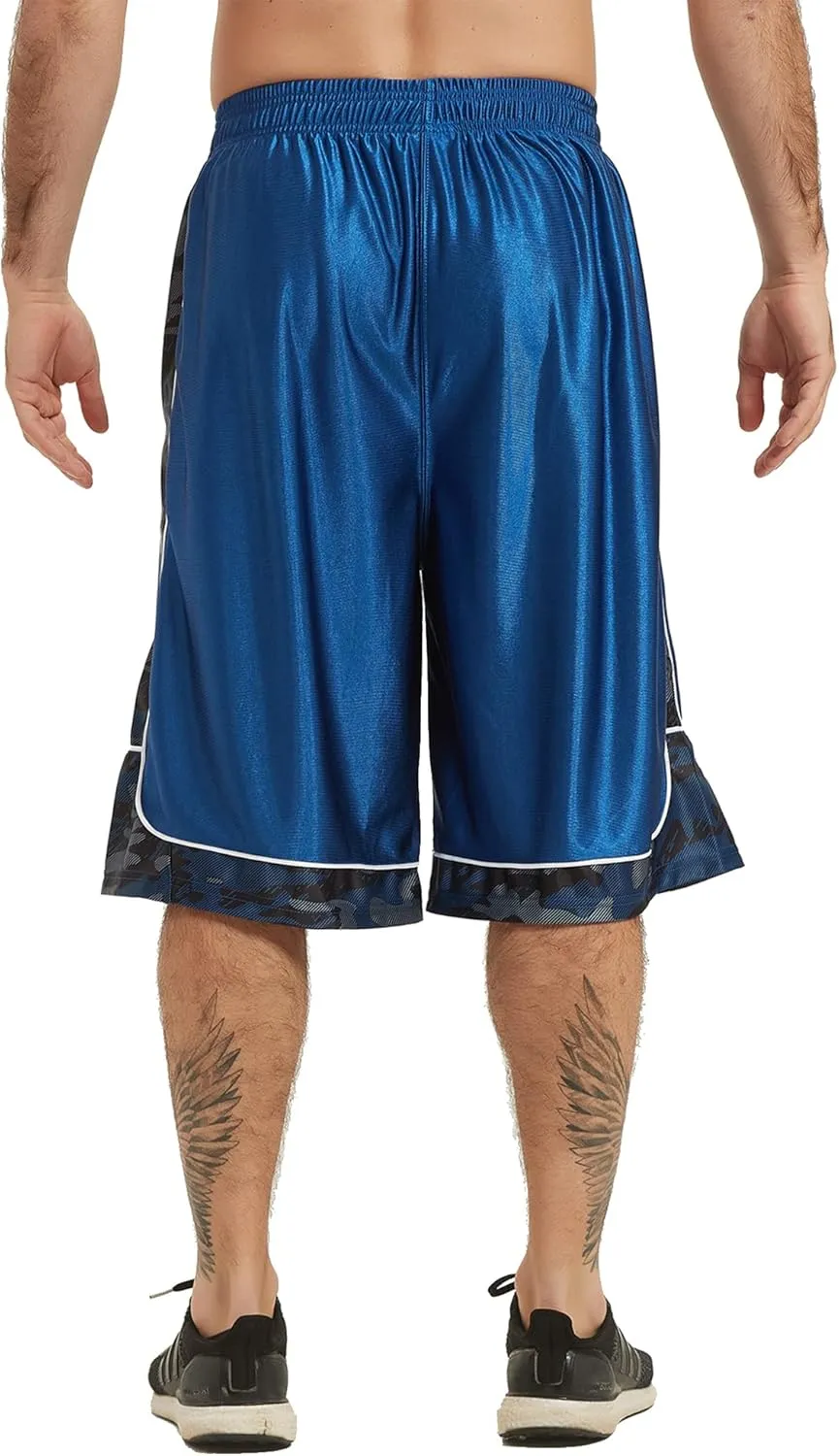HQUEC Men's 12" Athletic Shorts Long Basketball Workout Shorts Below Knee Loose-Fit with Pockets