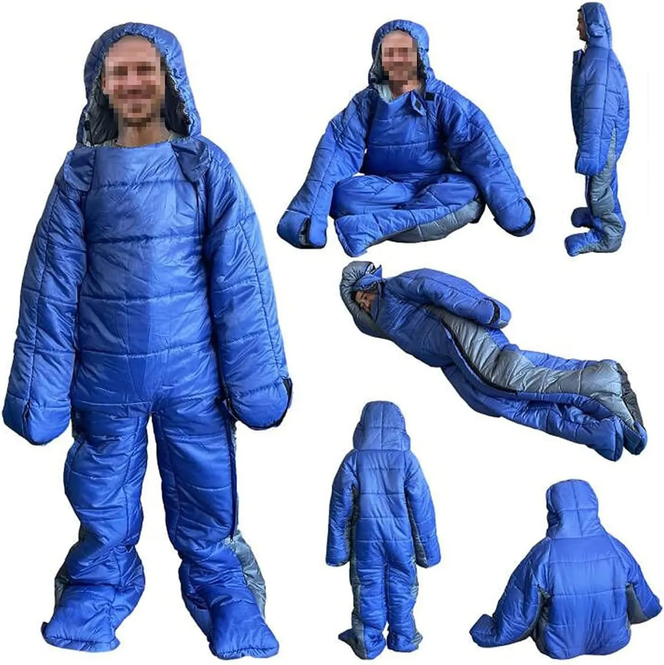 Human Walking Sleeping Bag for Adults, Compact Warm Ultra Lightweight Cold Weather Portable Mummy Weather Sleeping Bag, One Piece Sleeping Bag Suit, Waterproof, Windproof