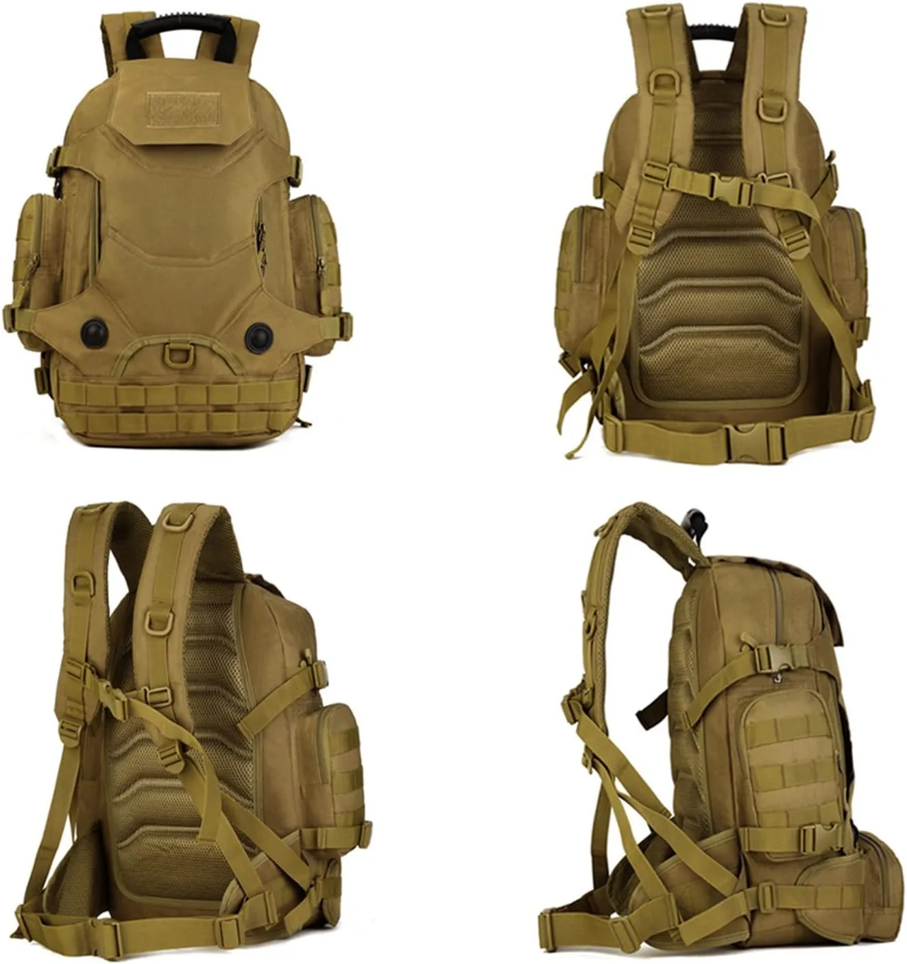 HUNTVP 40L Tactical Military MOLLE Backpack WR 3 Way Modular Pack with Patch