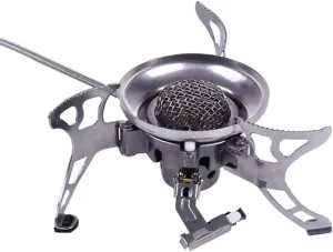 Hvsport Camping Stoves Outdoor Portable Windproof Stove Field Gas Stove Picnic Stove Top Picnic Stove (Color : Silver, Size : 18.6 * 8.6cm)