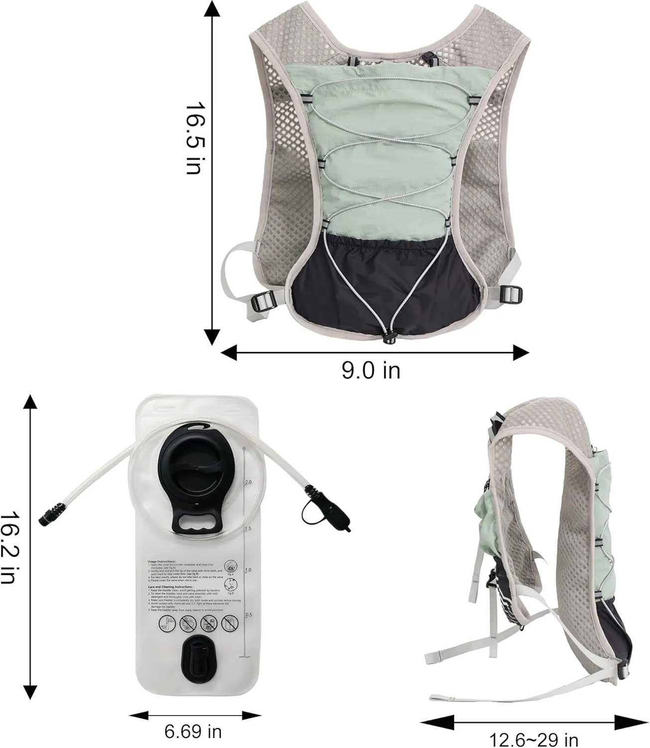 Hydration Running Vest Ultra-Lightweight for Women Men [2025 Upgraded], Breathable All-Weather Water Vest Hiking Backpack, Adjustable Water Backpack for Hiking, Cycling, Trail Marathon Race