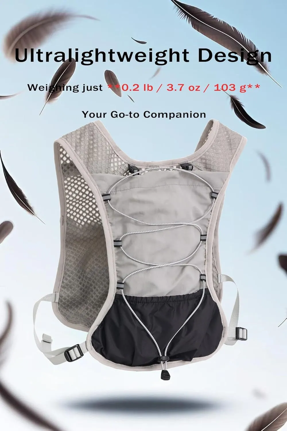 Hydration Running Vest Ultra-Lightweight for Women Men [2025 Upgraded], Breathable All-Weather Water Vest Hiking Backpack, Adjustable Water Backpack for Hiking, Cycling, Trail Marathon Race