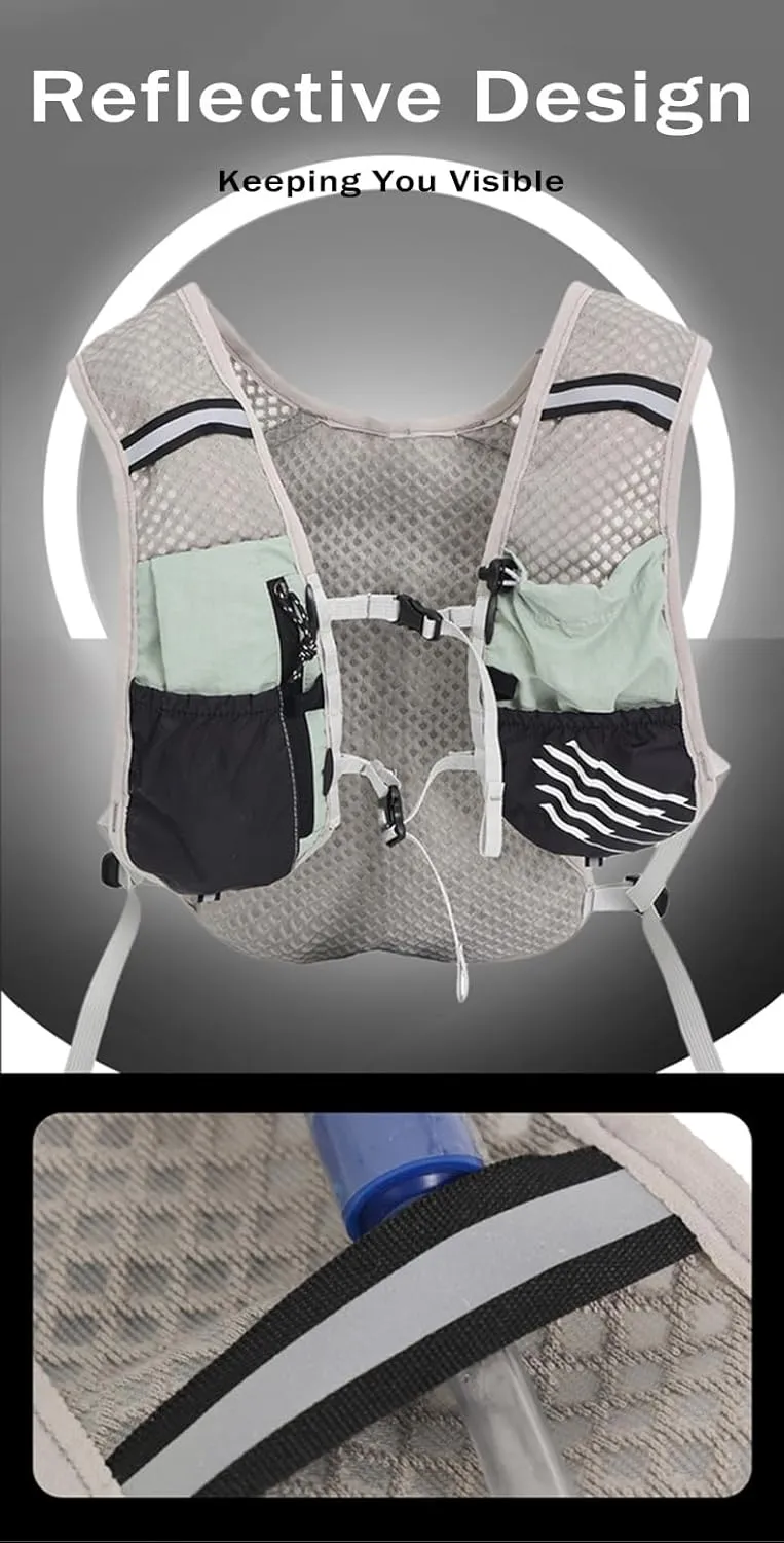 Hydration Running Vest Ultra-Lightweight for Women Men [2025 Upgraded], Breathable All-Weather Water Vest Hiking Backpack, Adjustable Water Backpack for Hiking, Cycling, Trail Marathon Race