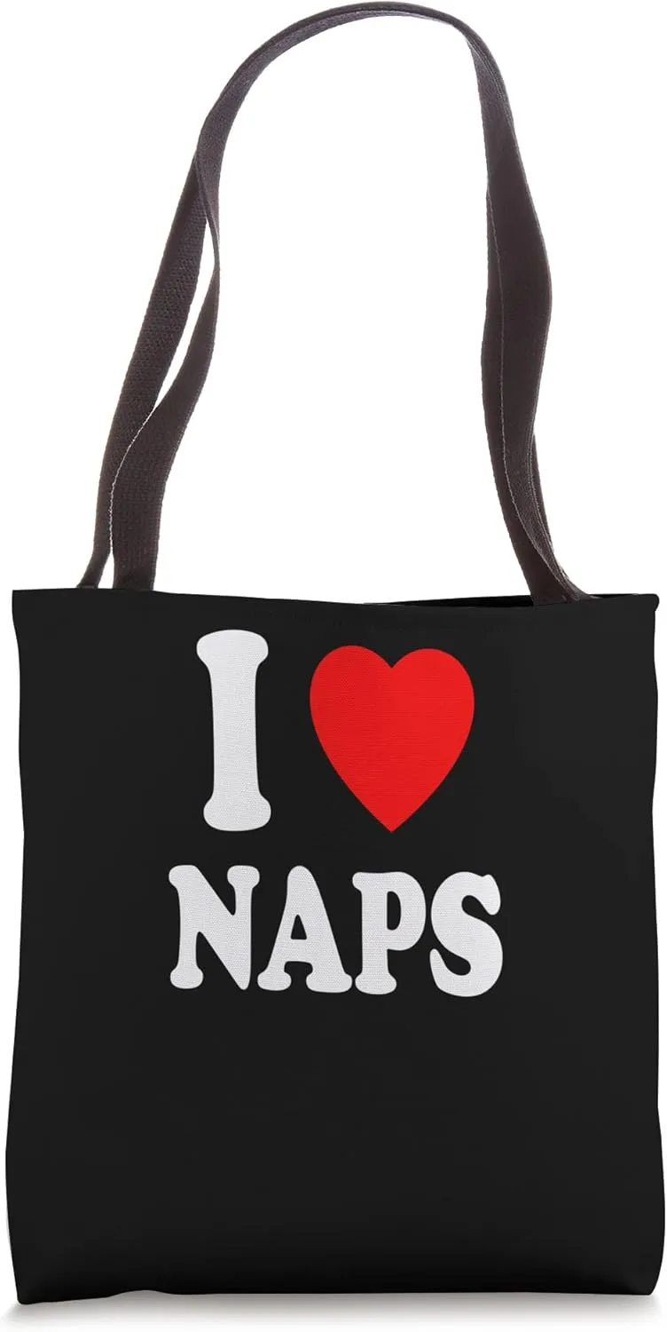 I Heart (Love) Naps Napping Sleeping Lazy Lethargic Slothful Tote Bag