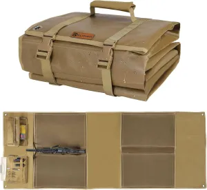 IC ICLOVER Shooting Mat, Tactical Prone Padded Shooting Mats, with 2 Pockets & Molle Webbings & Bipod Holder, Extra Large Non-Slip Waterproof Foldable Pad Blanket for Long Range Rifle Shooting Hunting
