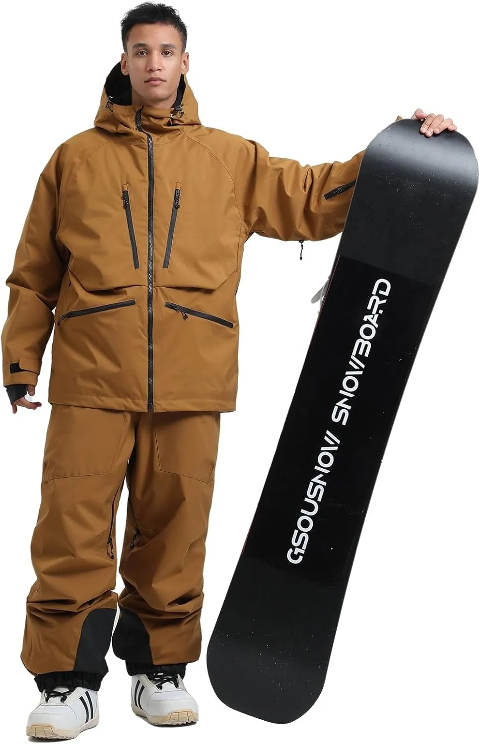 IMPHUT Mens Snowboard Jacket Baggy Womens Ski Jacket Insulated Waterproof Windproof Snow Outerwear Winter Hooded Coat