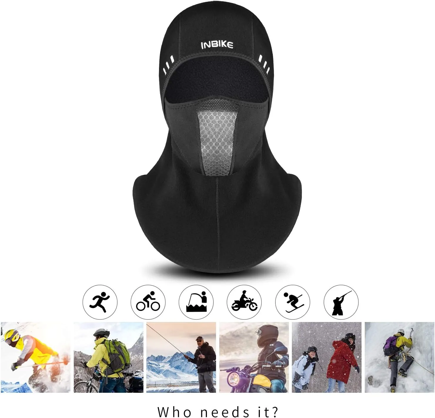 INBIKE Balaclava Face Mask，Polar Fleece Windproof Outdoor Sports Warm Balaclava for Men Women