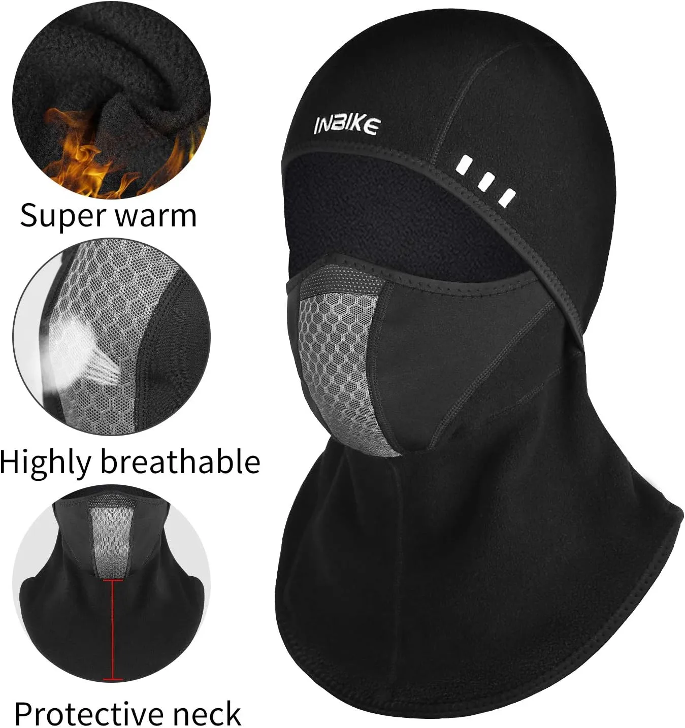 INBIKE Balaclava Face Mask，Polar Fleece Windproof Outdoor Sports Warm Balaclava for Men Women