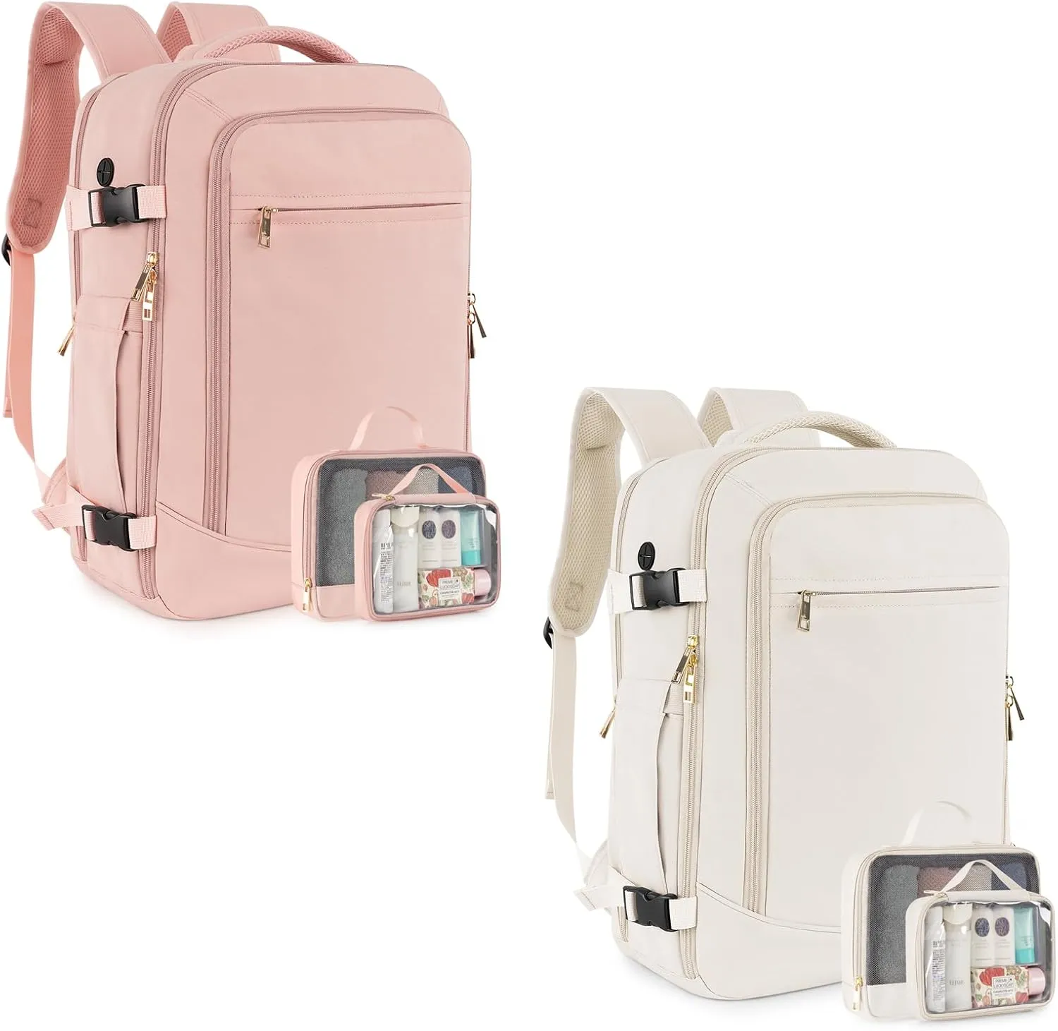 INC Carry on Travel Backpack for Women, Flight Approved 40L Personal Item Backpack with 2 Packing Cubes, Anti-theft Travel Bookbag for Weekender, College