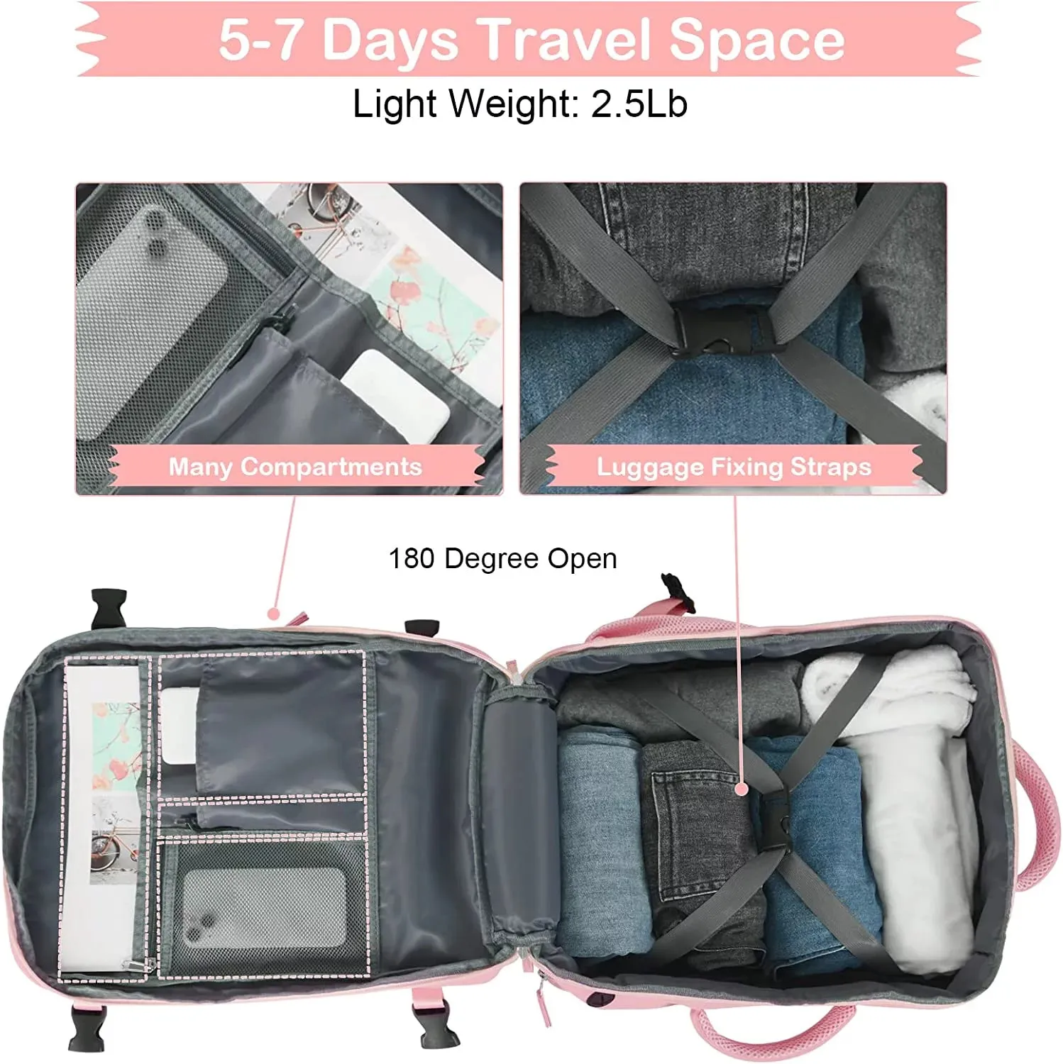 Inch Overnight delivery Women,Carry on Backpack,Hiking Backpack Cutting-edge Extra Backpack,17 Backpack,School Laptop Large Bag,Pink Travel for