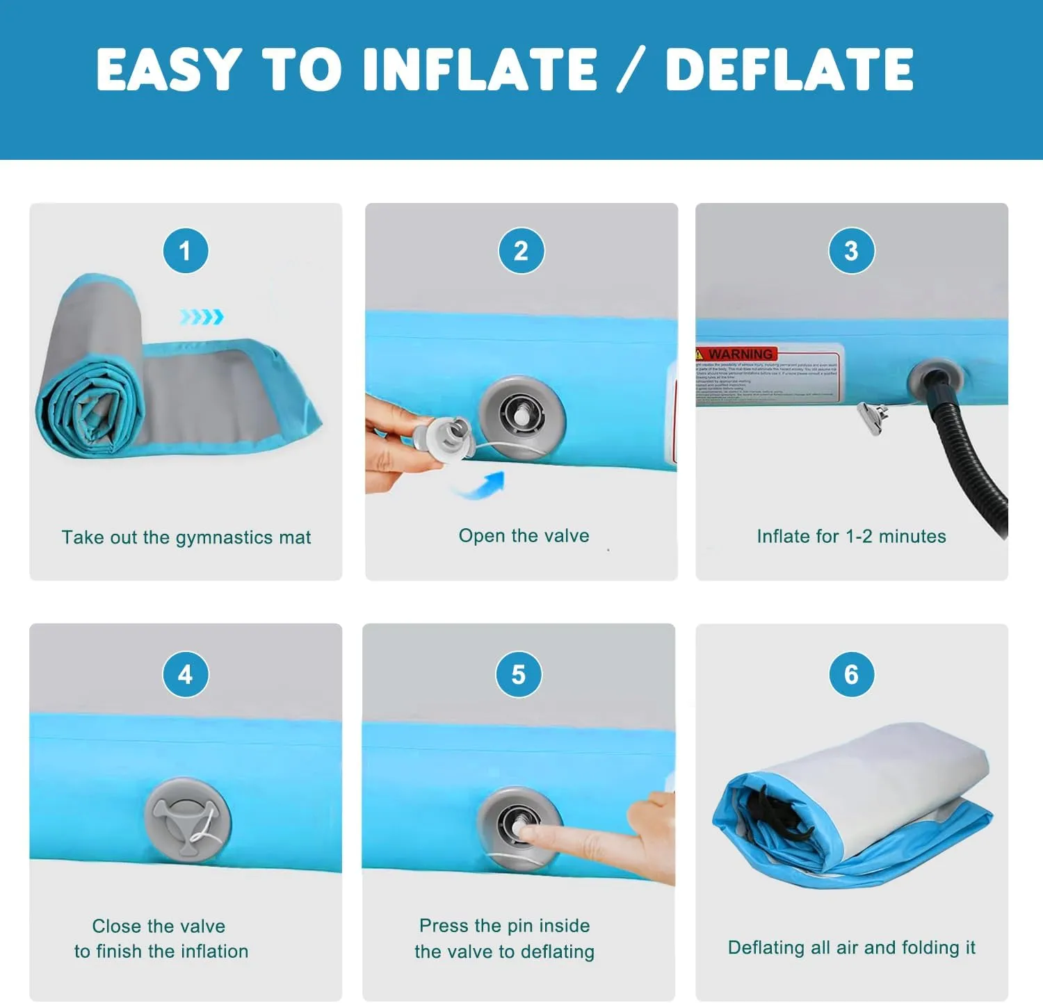 Inflatable Air Gymnastics Mat Training mat Thick tumbling mat with Electric Pump for Home/Gym/Outdoor