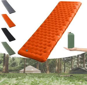 Inflatable Sleeping Pad for Camping, Waterproof Lightweight Camping Sleeping Pad for Tents (Orange)