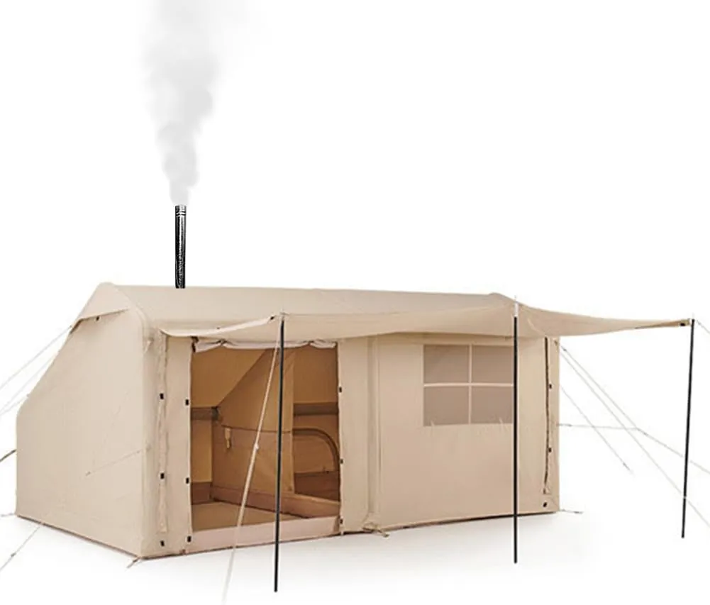 Inflatable Tent with Pump,Family Tent for 4-6 Persons with Stove Jack Hole,4 Season 3000mm Waterproof Windproof Large Air Tent Pop-Up Tents,Quick to Set up
