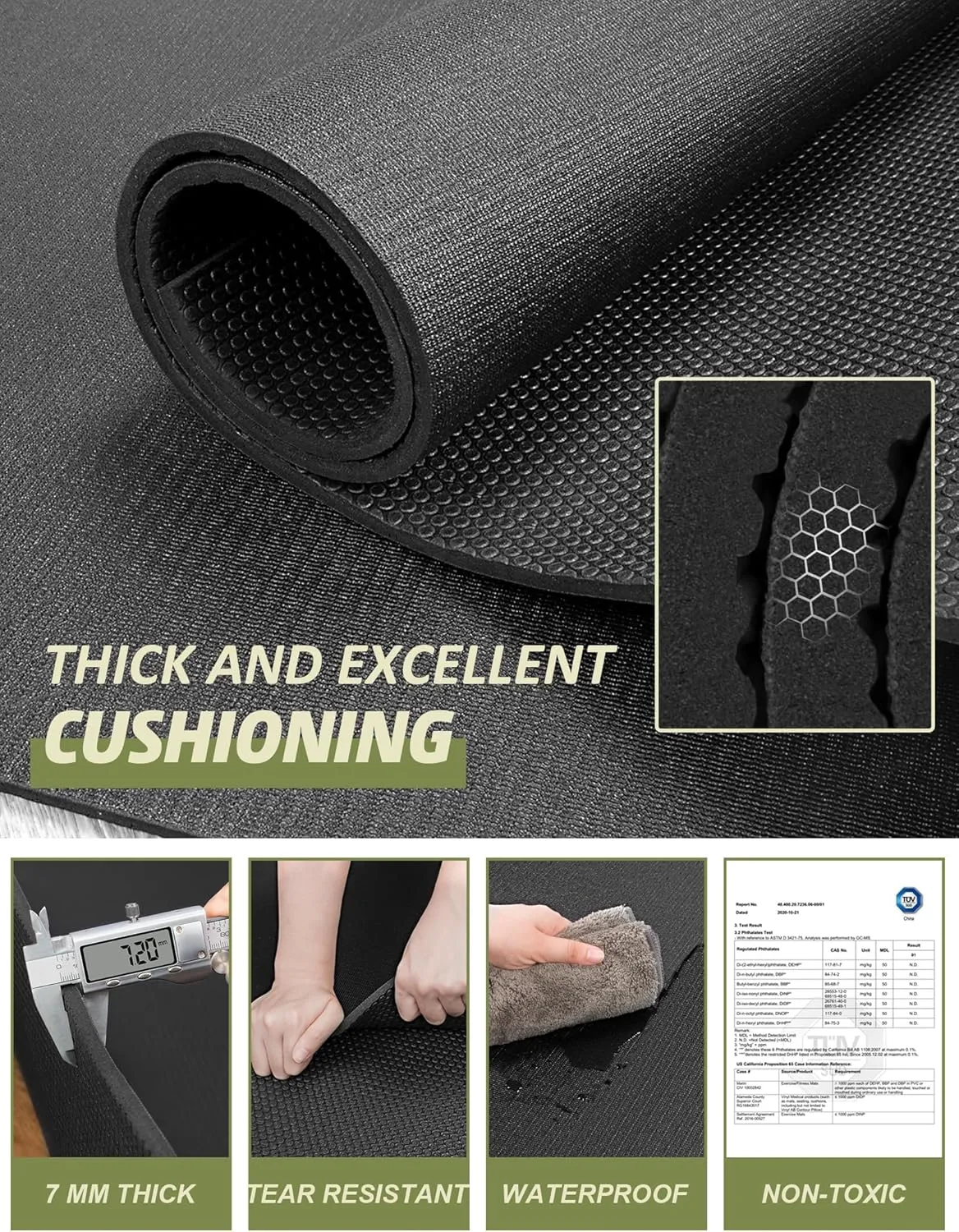 innhom Large Exercise Mat 7'x5'/8'x6'/9'x6'/10'x6' Workout Mat Gym Flooring for Home Gym Mats Exercise Mats for Home Workout Thick Floor Mat for Fitness