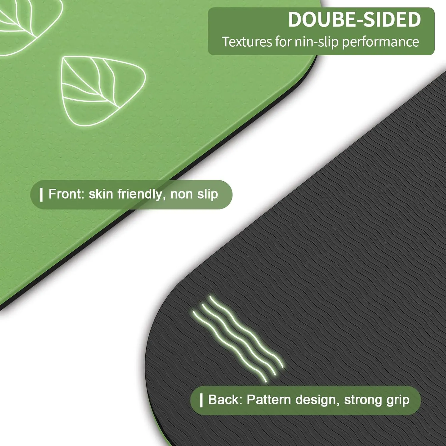 iodoo Foldable Yoga Mat 72" L x 32" W x 0.32 Inch Extra Thicked and Wided with Canvas Bag, Folding Yoga Mat for Travel with Canvas Carrying Bag, Non-Slip TPE Exercise Pilates Mat