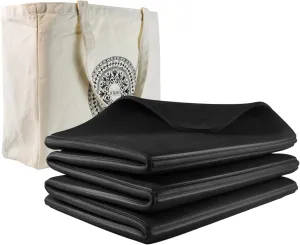 iodoo Foldable Yoga Mat 72" L x 32" W x 0.32 Inch Extra Thicked and Wided with Canvas Bag, Folding Yoga Mat for Travel with Canvas Carrying Bag, Non-Slip TPE Exercise Pilates Mat