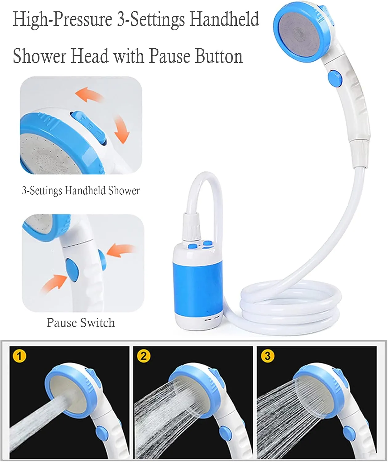 Iron Hammer Camp Shower Portable Shower Camping Shower Outdoor Camp Shower Head for Camping