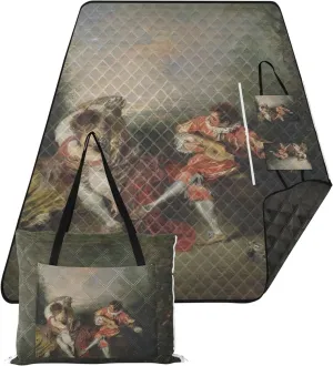Jean Antoine Watteau Rococo Prints Picnic Accessories Foldable no Sand Beach Blanket Waterproof Outdoor Camping Grass Mat 80" x 60"