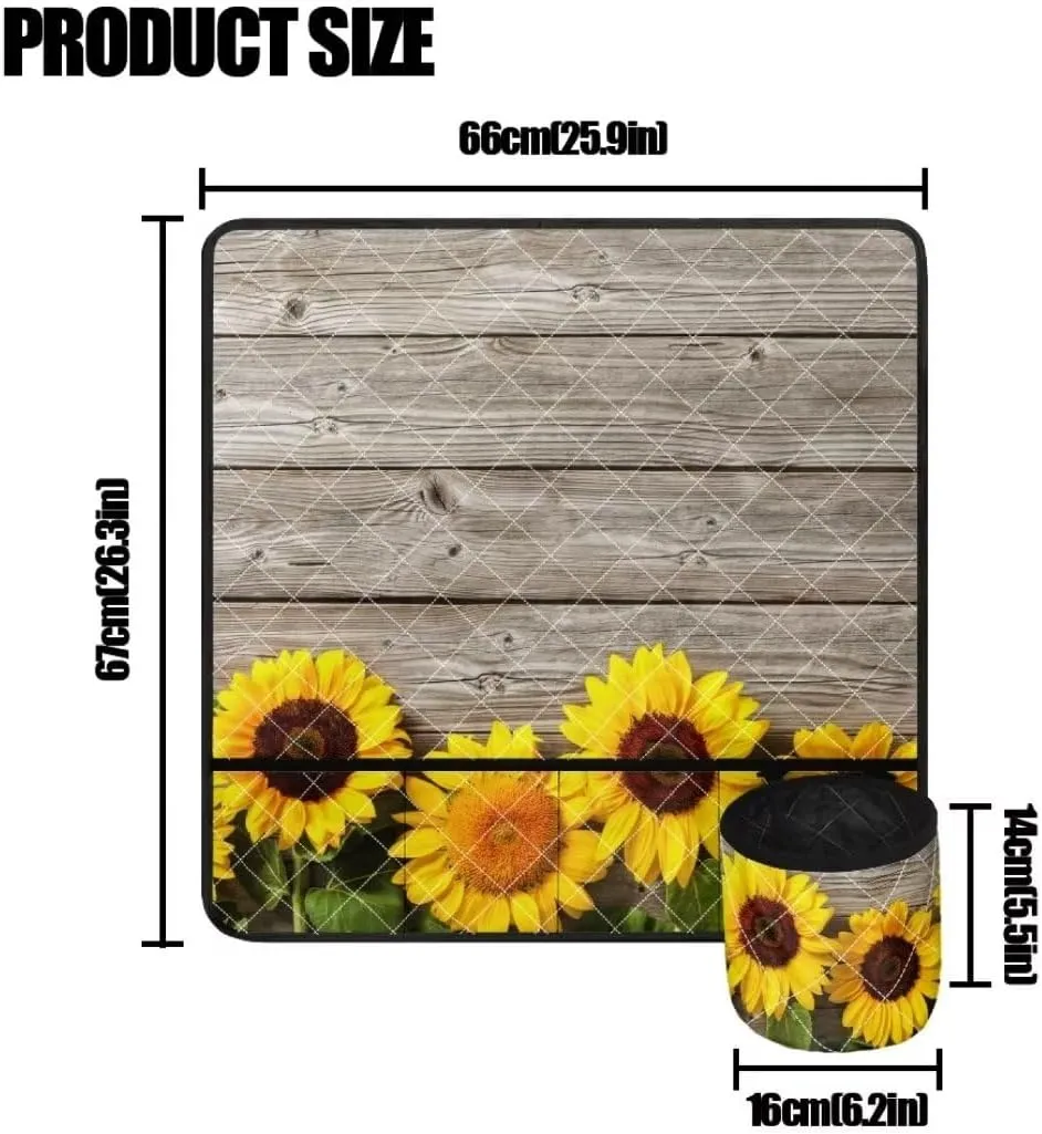 Jeiento Sunset Yellow Sunflower Sewing Machine Mat with Pockets, Non Slip, Home Decor