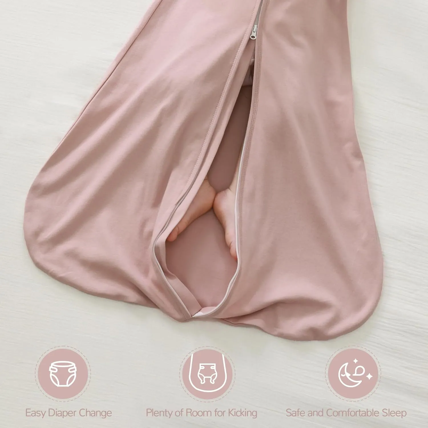 JELLYMONI Baby Sleep Sack 0-6 Months 100% Cotton Wearable Blanket, 0.5 TOG Soft Lightweight Toddler Sleeping Sack 3 Pack 2-Way Zipper Newborn Sleep Sacks
