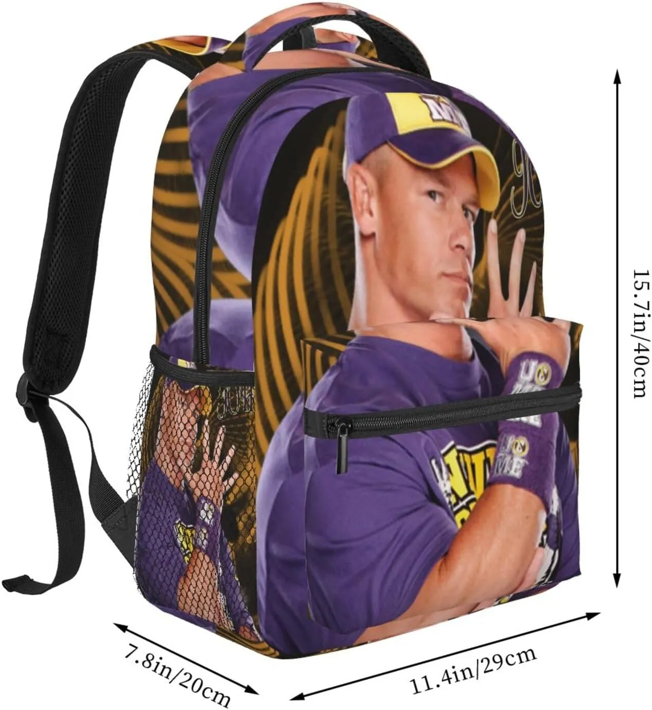 John Wrestler Cena Backpack Adults Bag Casual Backpack Hiking DaypackOne Size