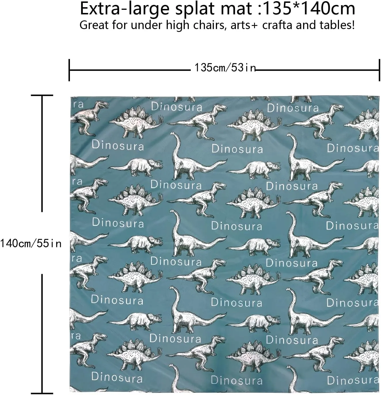 Joyo roy 135x140 cm Floor Mat Splat Mat High Chair Mat Waterproof Mat Play Mat for Toddlers Splat Mat for Under High Chair Kids Placemats for Dining Table High Chair Mat for Floor Mat for Under High