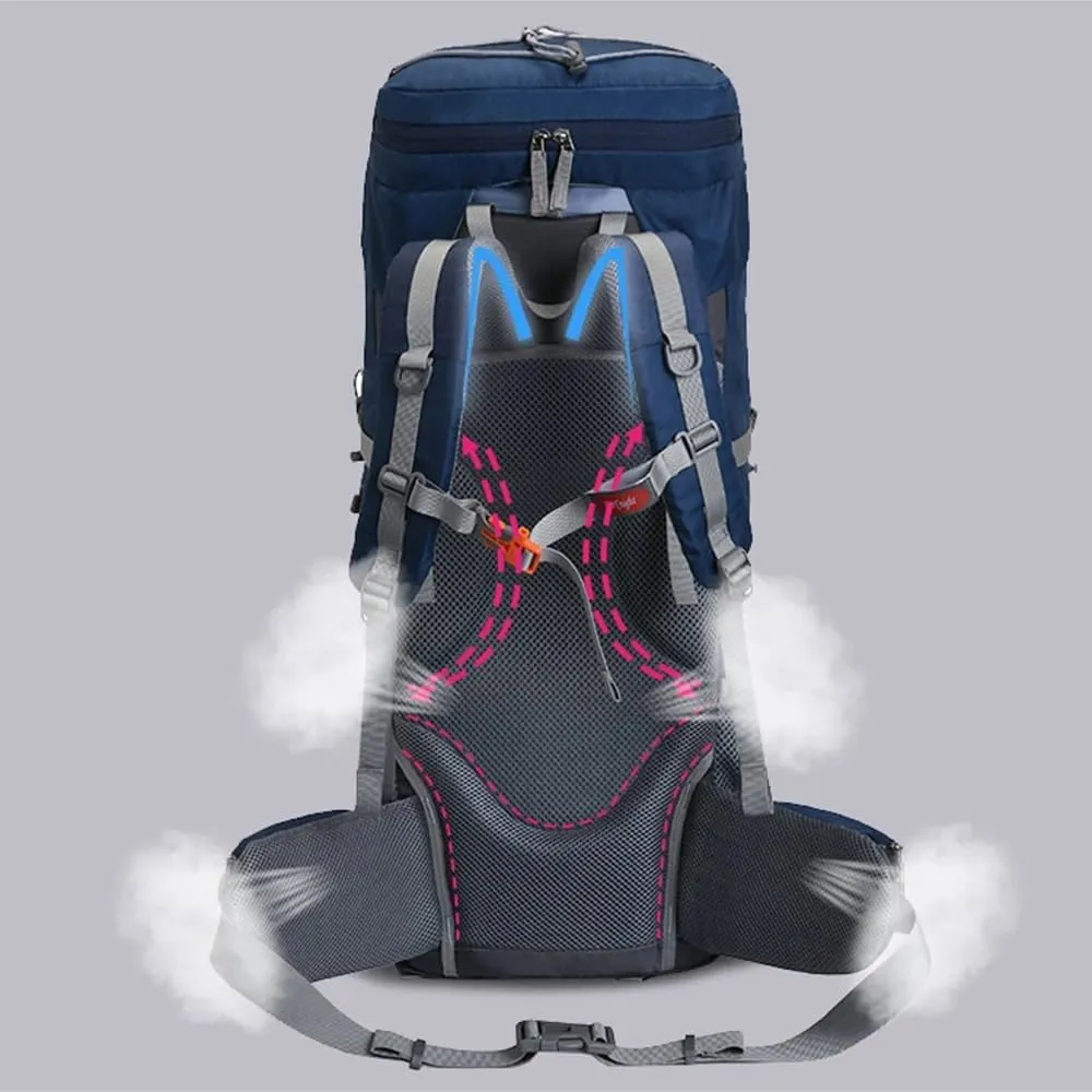JSEIAJB 60L Large Hiking Mountaineering Backpack Climbing Hiking Backpack Camping Backpack Sport Outdoor Bag