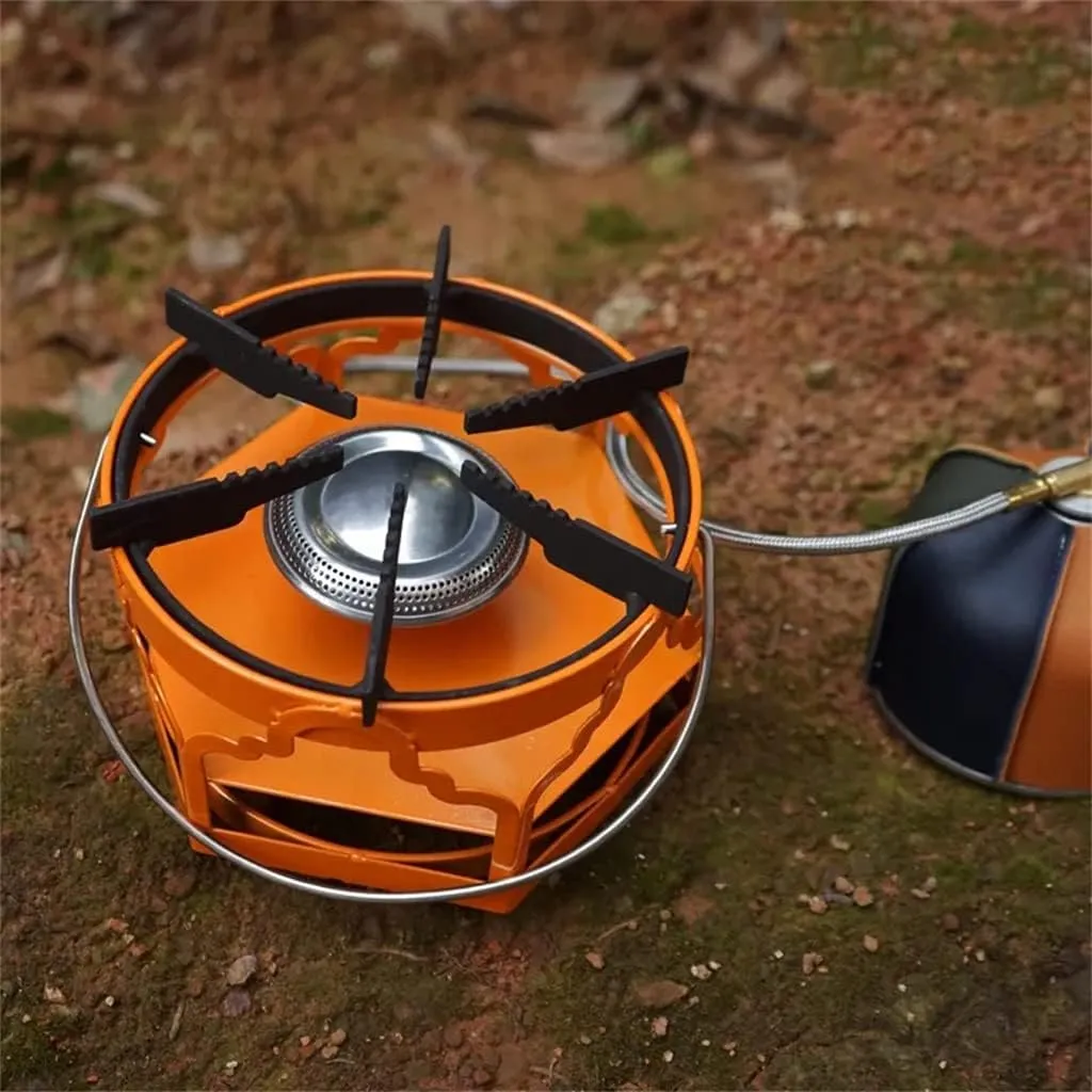 JSEIAJB Portable Camping Fire Stove Carbon Steel Portable Outdoor Household Stove High Power Hexagonal Camping Gas Stove