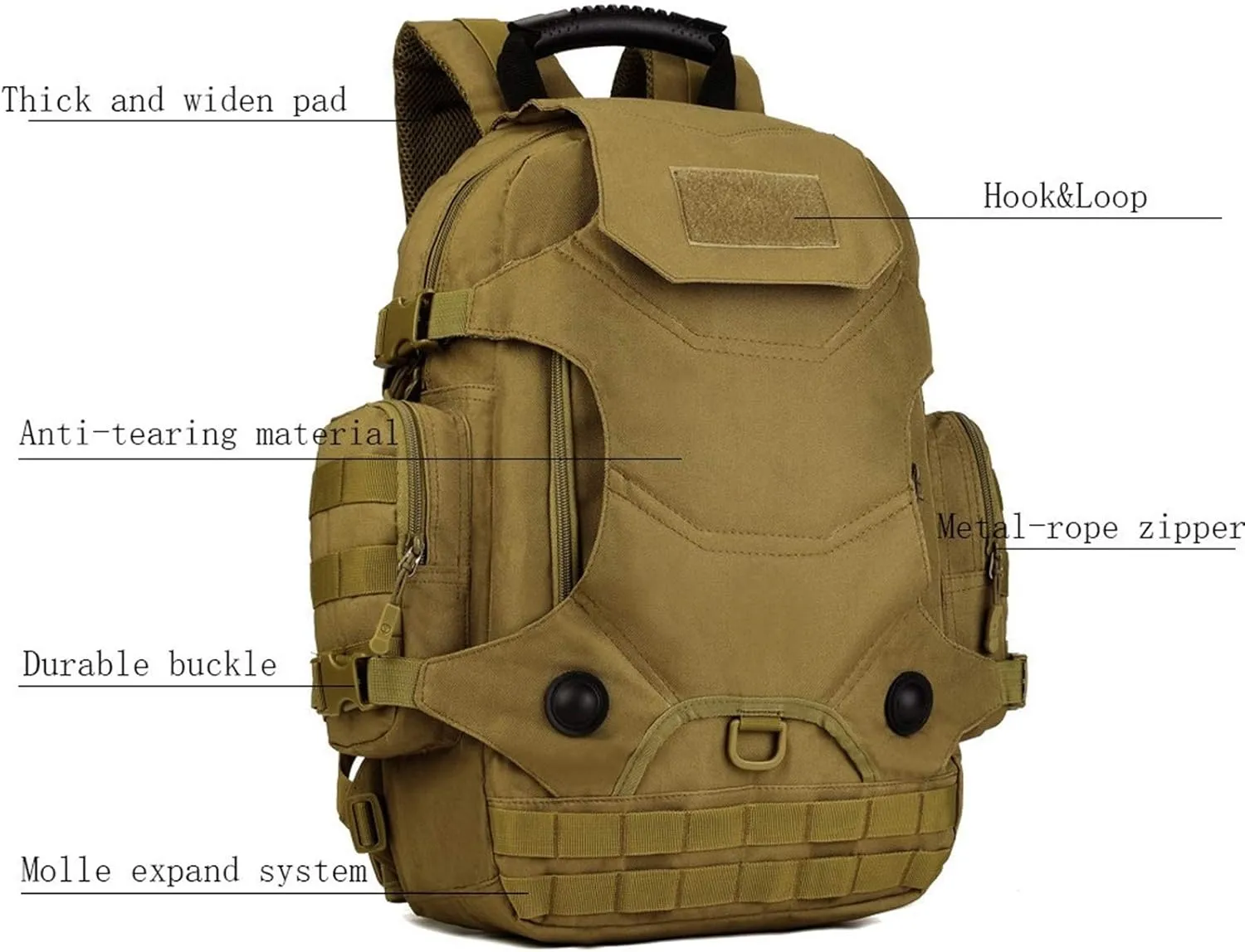 Jungle Leopard Travel Backpack Army Molle Sport Bag Men Camping Hiking Tactical Backpack Military Backpack 40L(S427-40L-T)