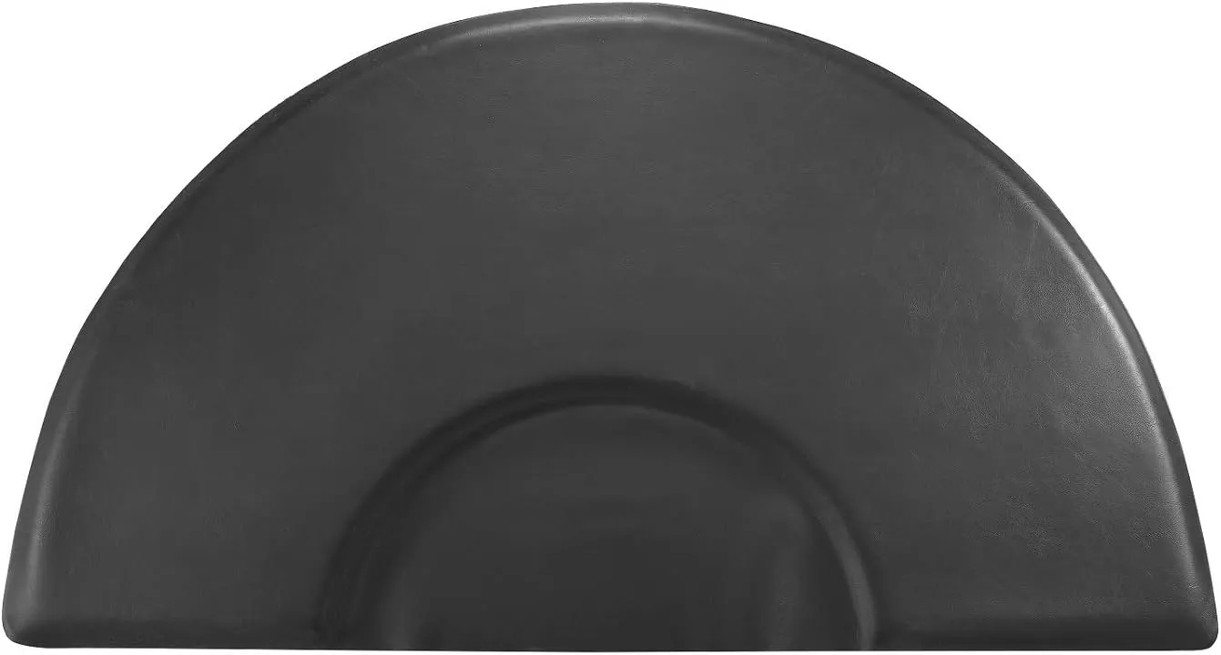 Kaleurrier Barber Chair Anti-Fatigue Floor Mat 5 ft. x 3 ft. with Semi-Circle Cut-Out for Barber Station Salon Shop Slip Resistant Waterproof 1 Inches Thick Saloon Foam Pad Black