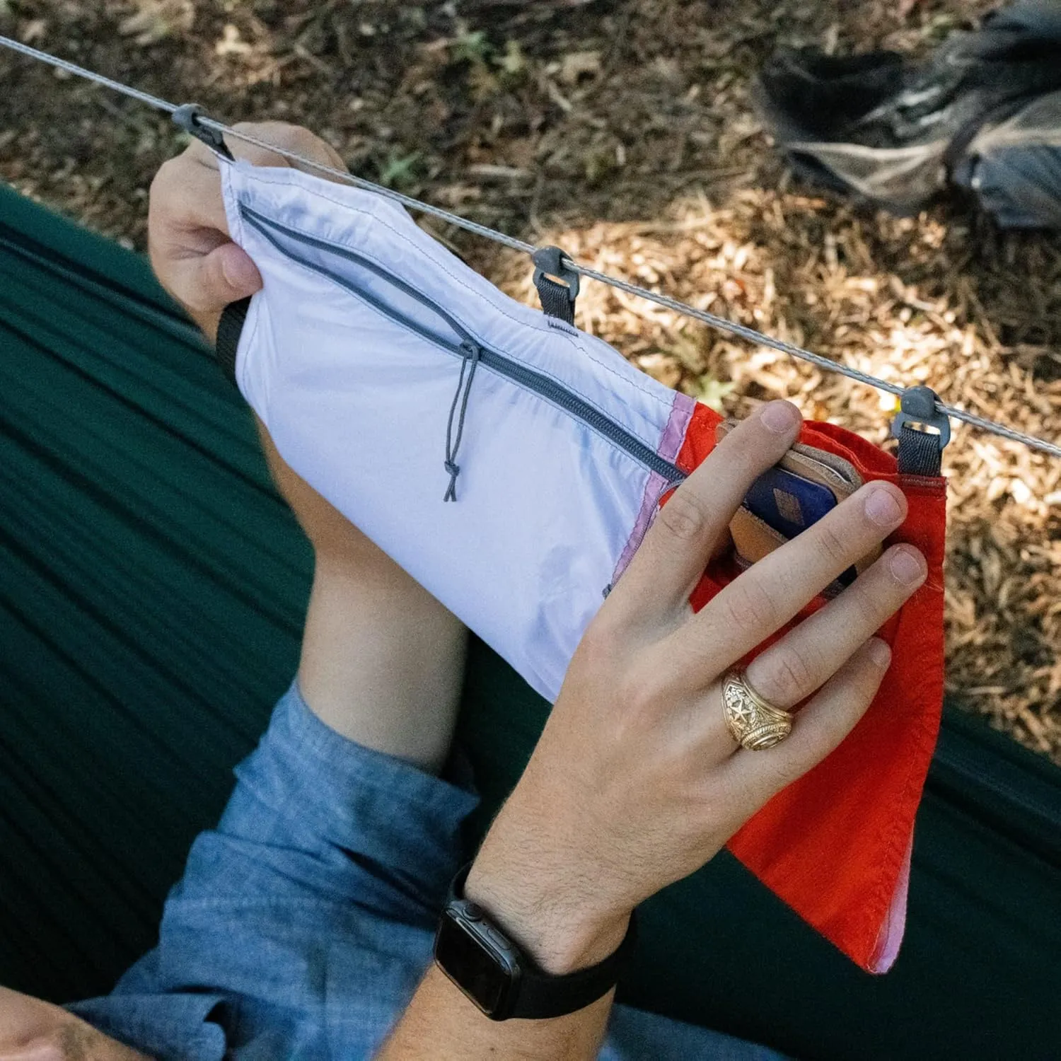 KAMMOK Mantis Hammock, All Seasons, Mosquito Net, Storage Bag, Camping, Outdoor Activities - Pine Green
