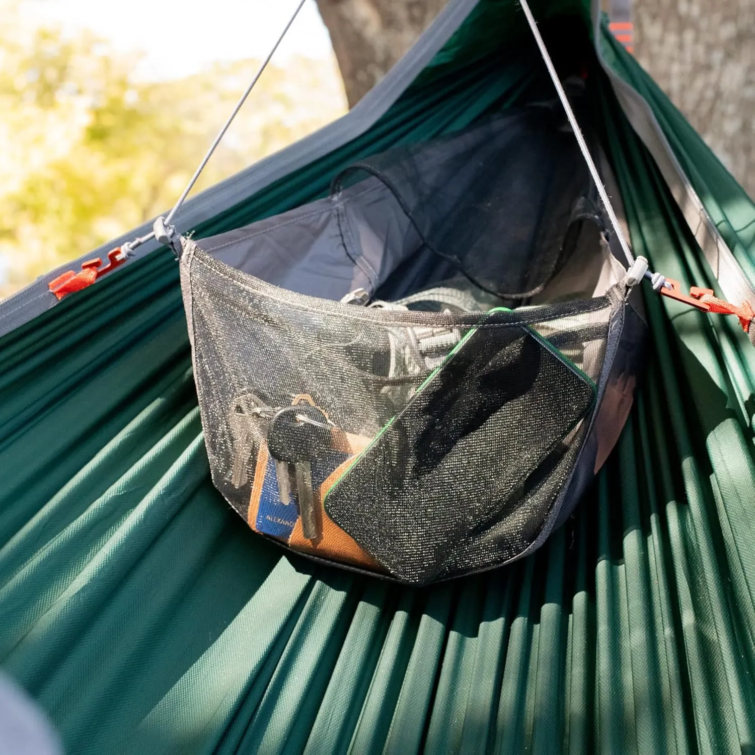 KAMMOK Mantis Hammock, All Seasons, Mosquito Net, Storage Bag, Camping, Outdoor Activities - Pine Green