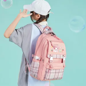 Kawaii Backpack for Girls Boys, Cute Backpack Kawaii School Supplies Purse Aesthetic Bookbag for Hiking Travel School Bag (Pink)
