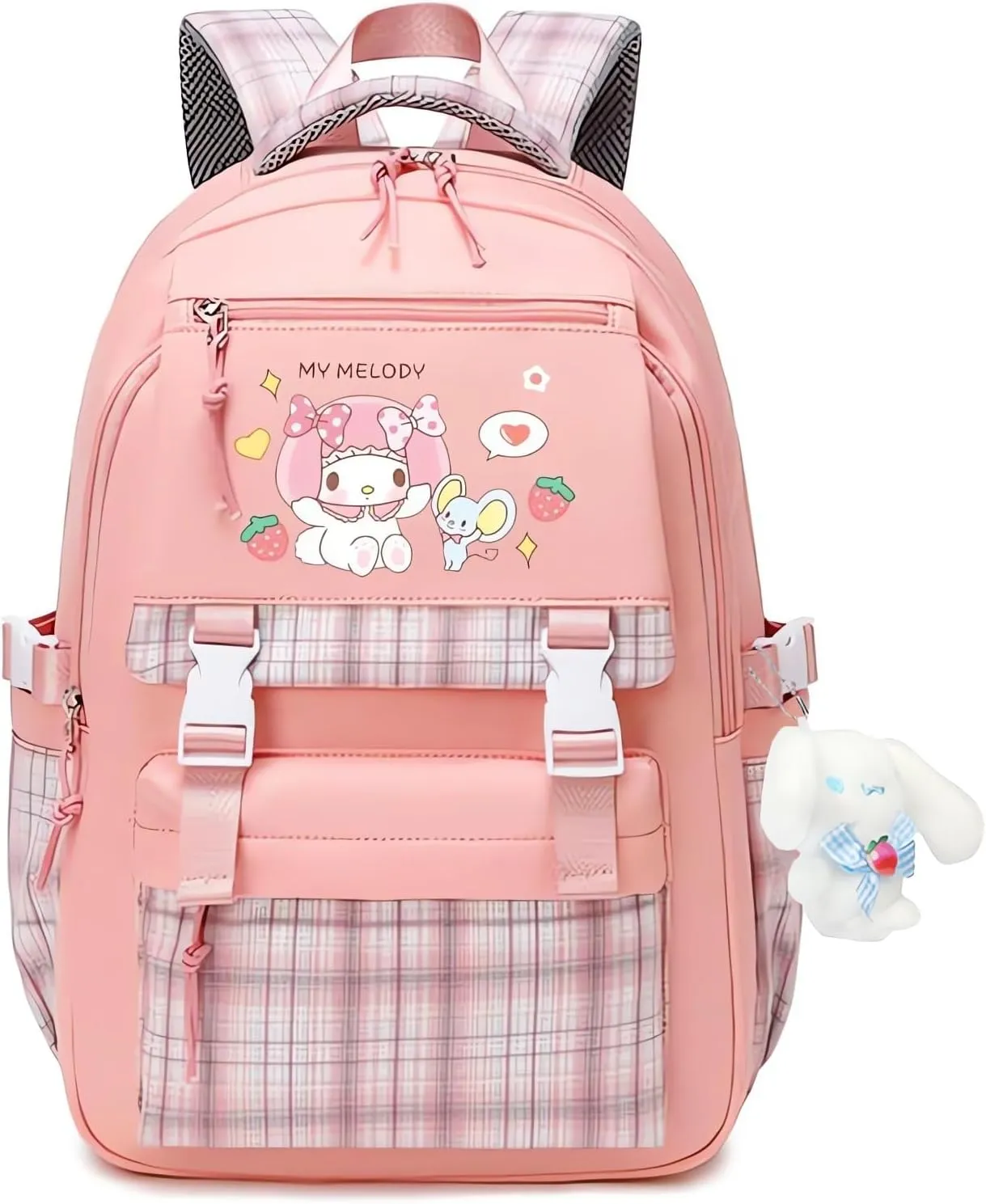 Kawaii Backpack Large Capacity Backpack Girl's Backpack Suitable for Daily Use on School Excursions with Cute Pendant