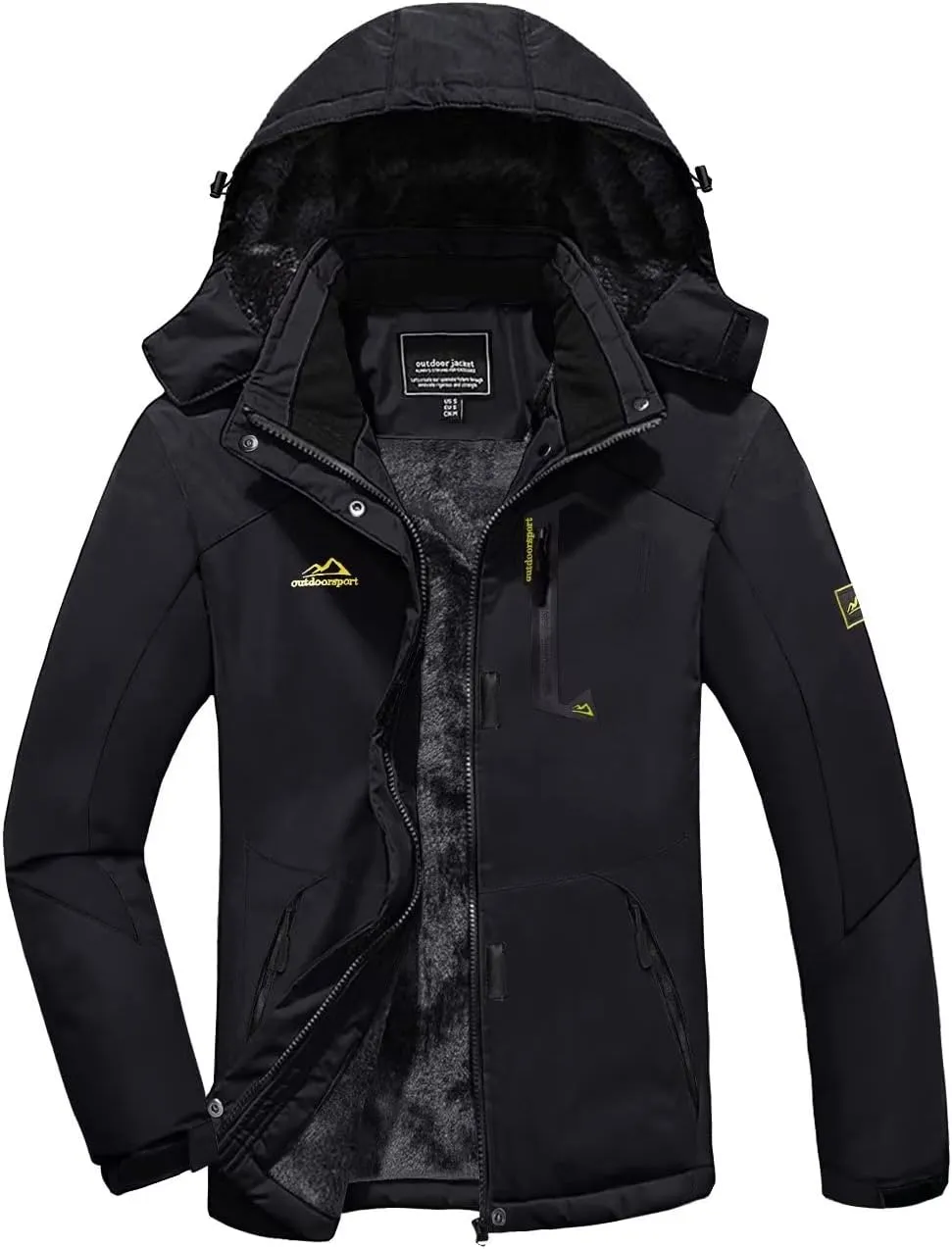 KEFITEVD Women's Waterproof Ski Snow Jacket Snowboarding Jackets Windproof Fleece Warm Heavy Hooded Coat Mountain Rain Jacket