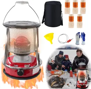 Kerosene Stove 4.6l/6l,Indoor Without Electricity Mobile Kerosene Heater,Portable Petroleum Stove,Outdoor Camping Tent Efficient Paraffin Heater,With Storage Bag and 5 Wicks,4.6L-Red