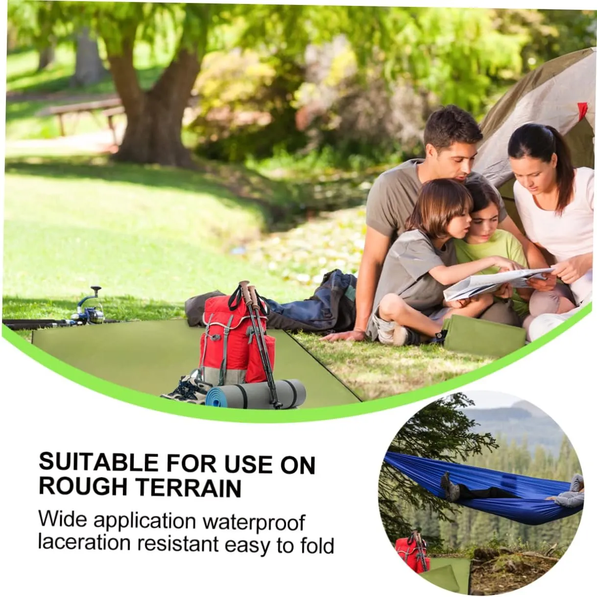 KESYOO 1pc Outdoor Camping Beach Mat Waterproof Ground Mat Weatherproof Sand Tent for Camping Picnic Mats Camping Mats for Outside Thick Blankets Breathable Portable Pad Large Green Cloth