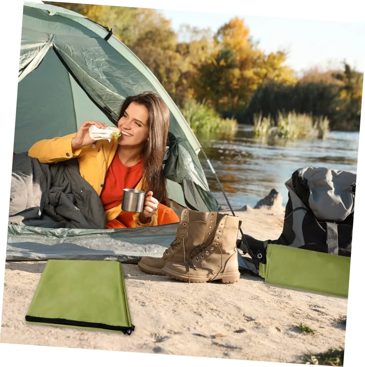 KICHOUSE 300x300cm Oxford Cloth Mat Waterproof Ground Mat for Camping Tent Portable Outdoor Blanket Beach Pad