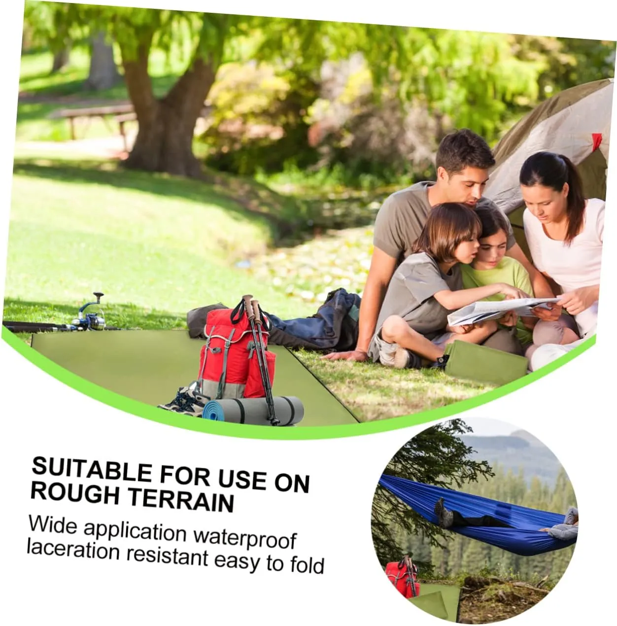 KICHOUSE 300x300cm Oxford Cloth Mat Waterproof Ground Mat for Camping Tent Portable Outdoor Blanket Beach Pad