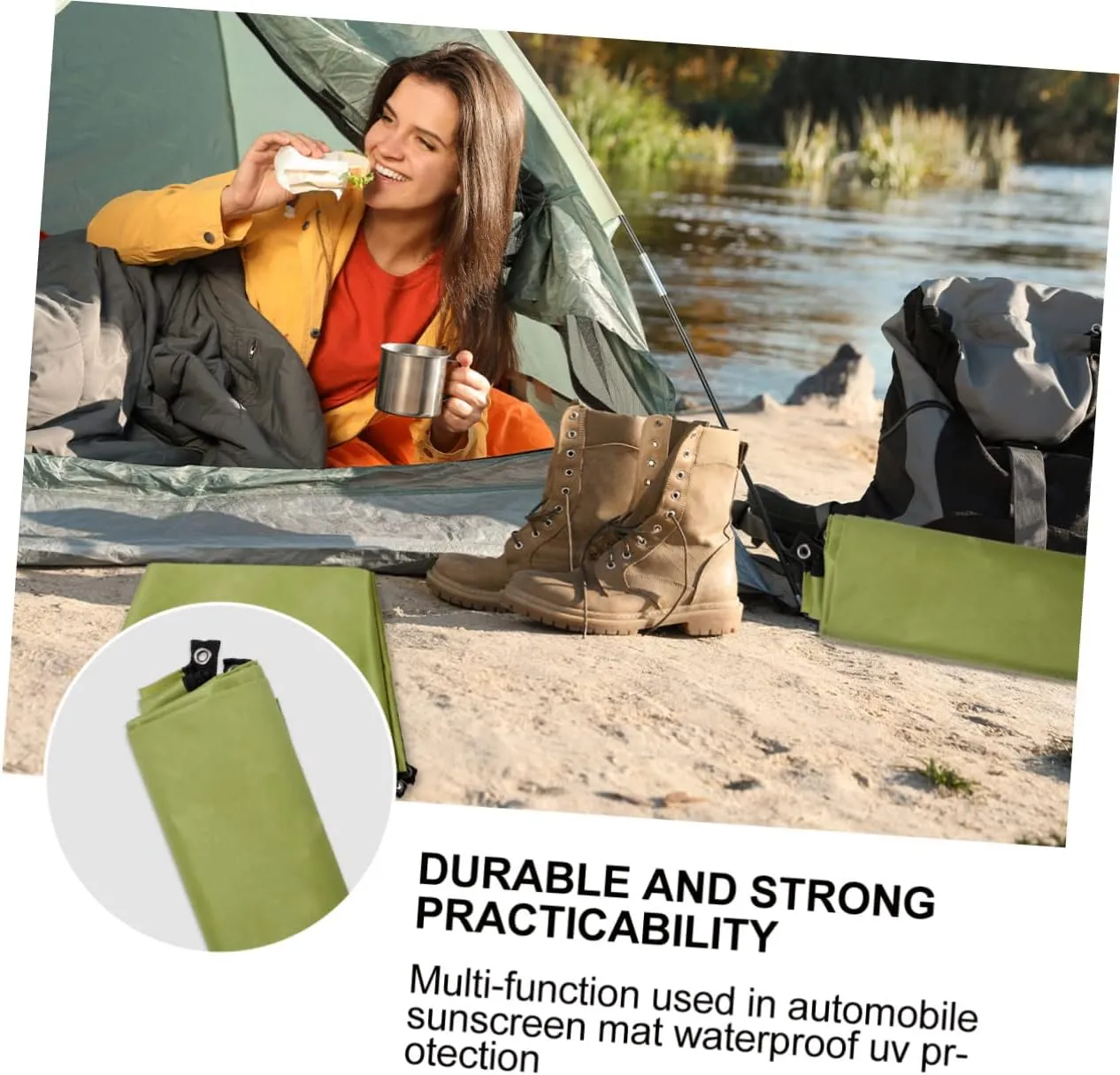 KICHOUSE 300x300cm Oxford Cloth Mat Waterproof Ground Mat for Camping Tent Portable Outdoor Blanket Beach Pad