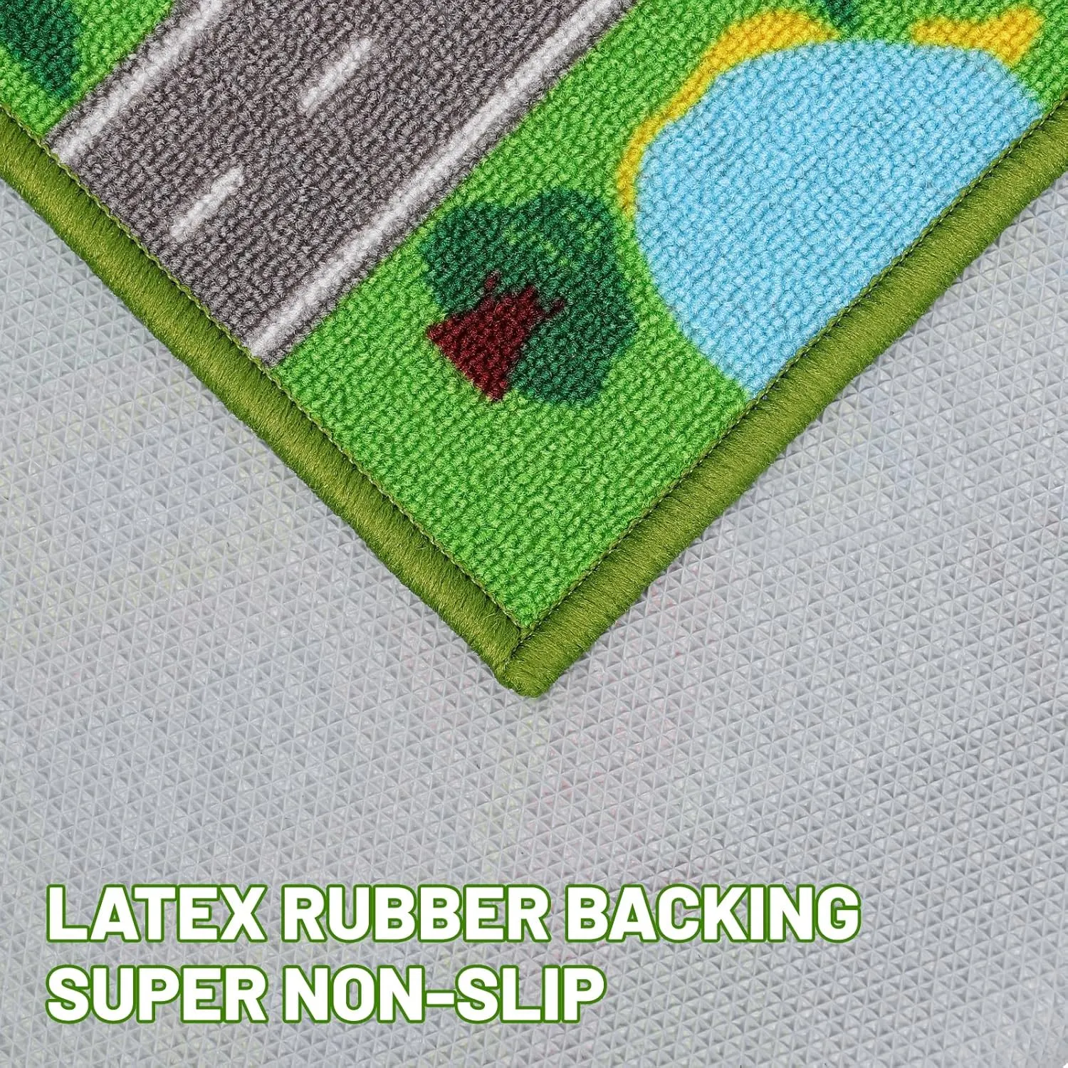 Kids Carpet Playmat Rug 59"x39.4", Car Rug for Kids Cars, Non-Slip Town City Road Map Kids Rug for Playroom Bedroom Boys, Kids Car Mat Road Rug, Track Rug Car Play Rug for Kids (59X39.4Inch,Green)