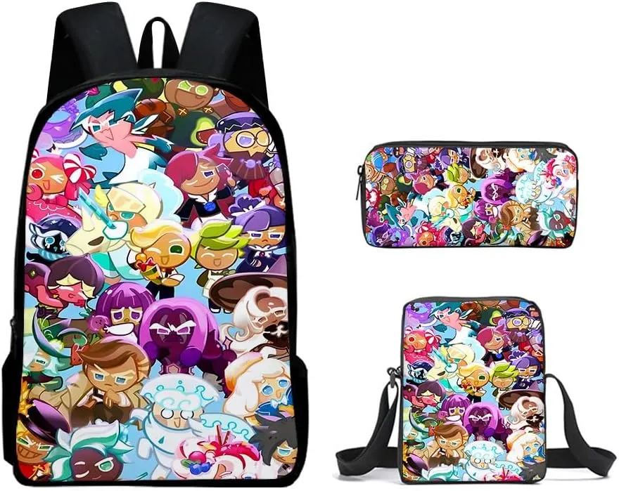 Kids Shadow Milk Cookie Backpack Shoulder Bag Pencil Case 3PCS Set -The Best Gift for Shadow Milk Cookie Fans (C02,3CPS)