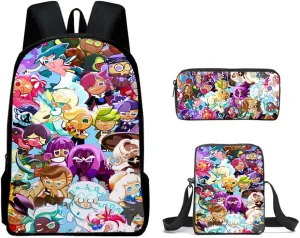 Kids Shadow Milk Cookie Backpack Shoulder Bag Pencil Case 3PCS Set -The Best Gift for Shadow Milk Cookie Fans (C02,3CPS)