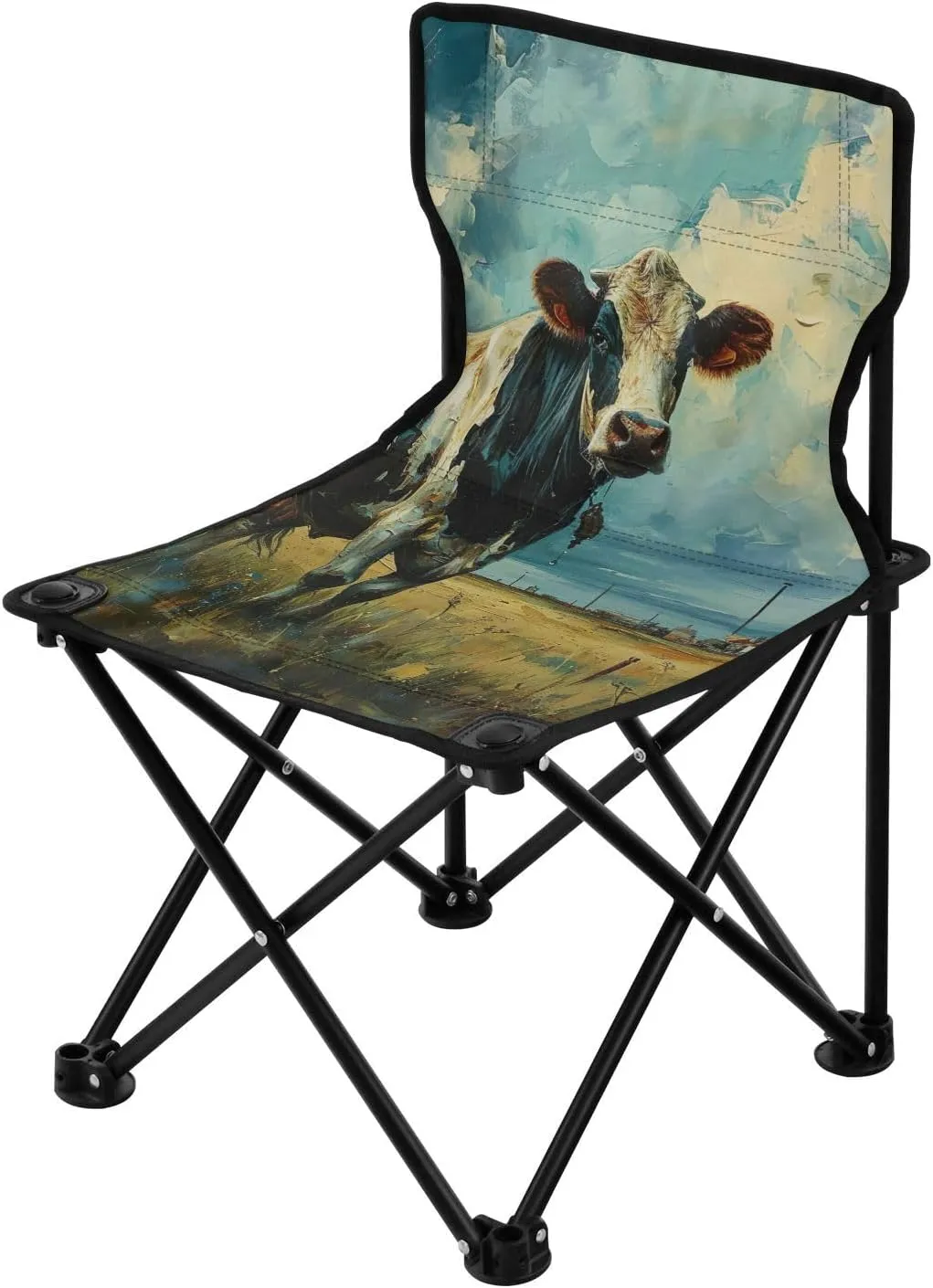 Kigai Folding Camping Chair Heavy Duty Chair Ultralight Compact Portable Beach Chair for Outdoor Camp, Hiking, Travel, Beach, Sporting Event and Picnic, Oil Cow