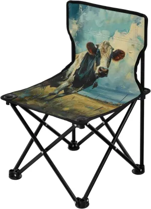 Kigai Folding Camping Chair Heavy Duty Chair Ultralight Compact Portable Beach Chair for Outdoor Camp, Hiking, Travel, Beach, Sporting Event and Picnic, Oil Cow