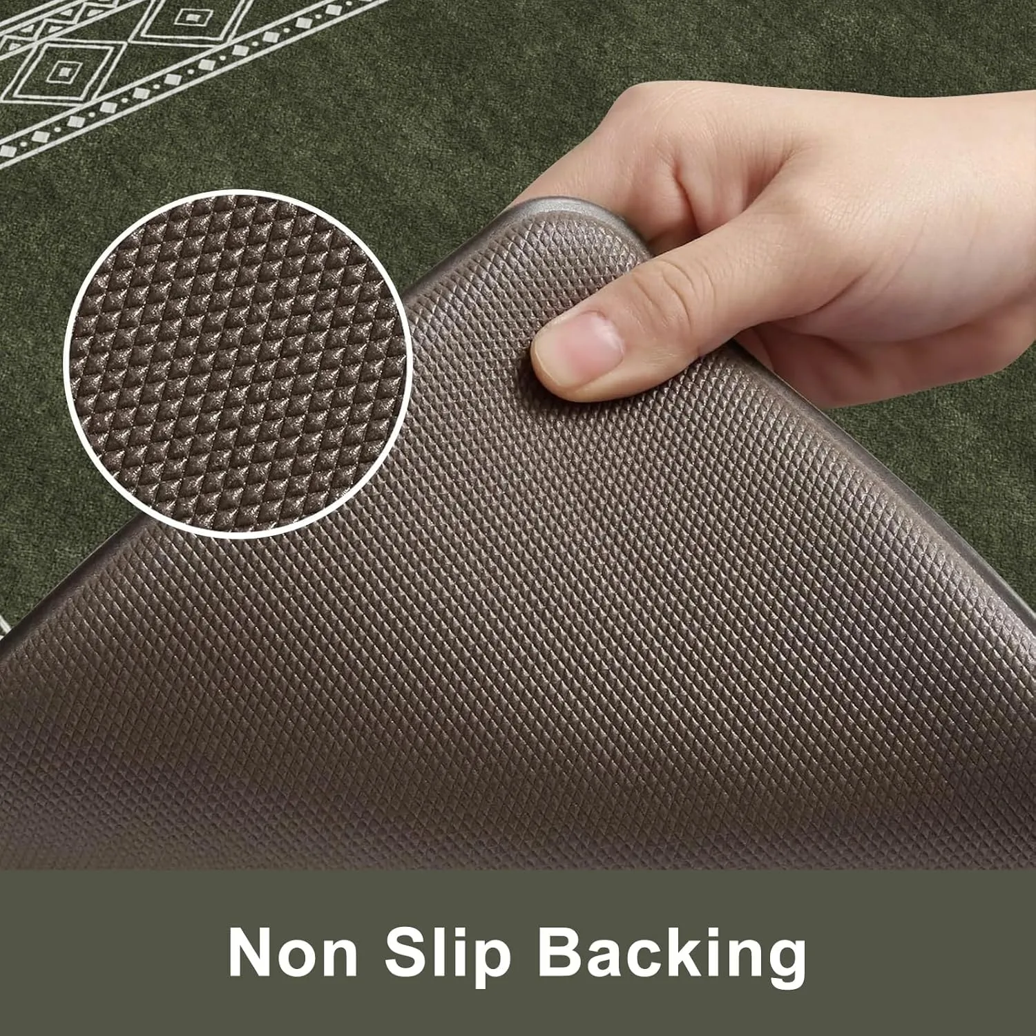 KIMODE Christmas Anti Fatigue Kitchen Mats for Floor 2 Piece, Sage Green Farmhouse Kitchen Rugs 17"x47" 17"x29", Non Slip Waterproof Kitchen Floor Mats, Standing Mats for Laundry Office Sink Desk