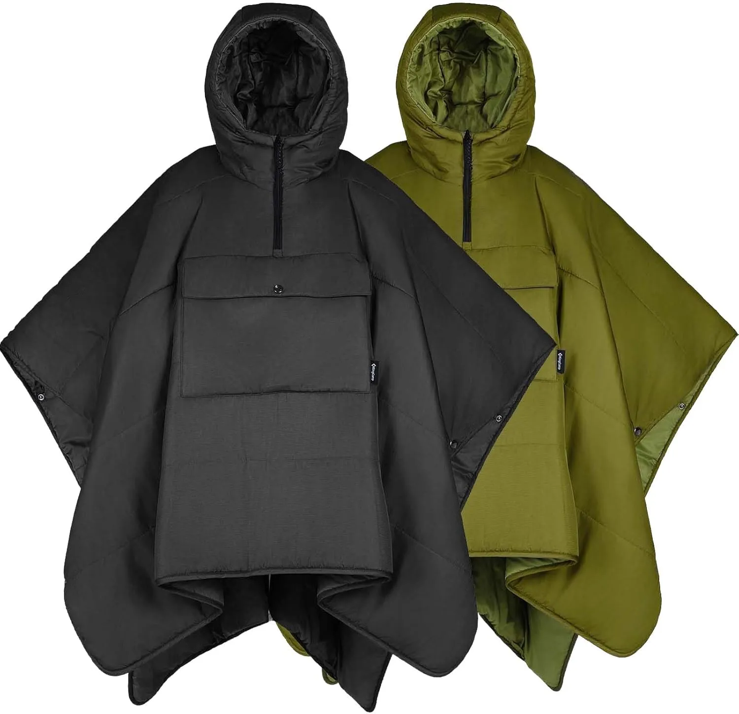 KingCamp Camping Wearable Hoodie Blanket Poncho Ultralight Sleeping Bag Adult, Outdoor Stadium Water-Repellent 2 PAC
