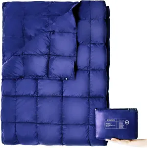 KingCamp Down Camping Blanket - Packable Lightweight Travel Blanket for Stadium, Camping, Backpacking, Compact & Water Resistant & Warm Airplane Quilt